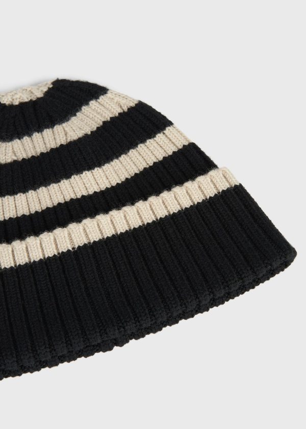 Signature stripe beanie black Online