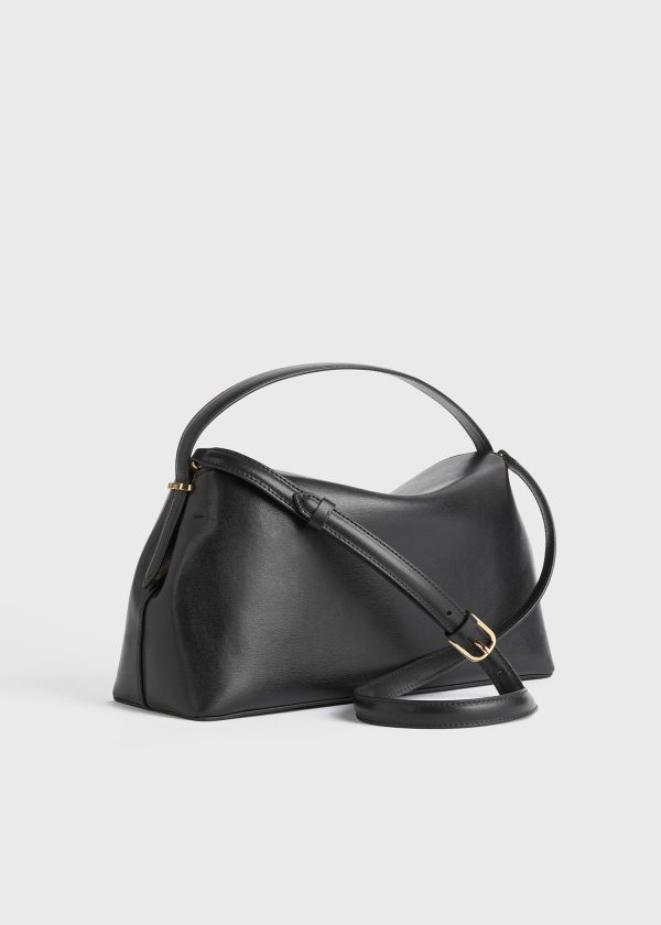 T-Lock leather top handle black Hot on Sale