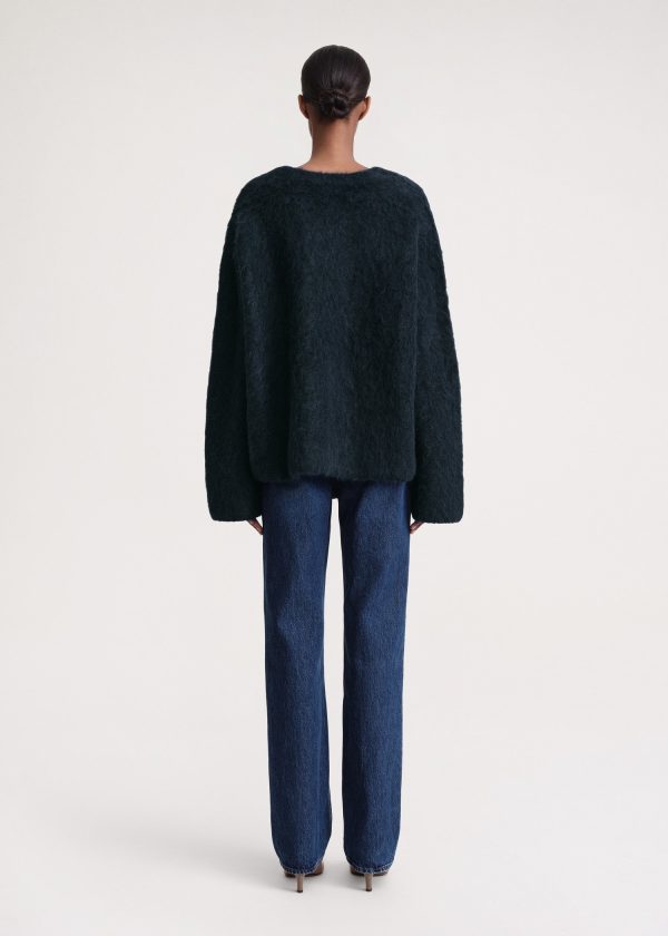 Boxy alpaca knit navy Discount