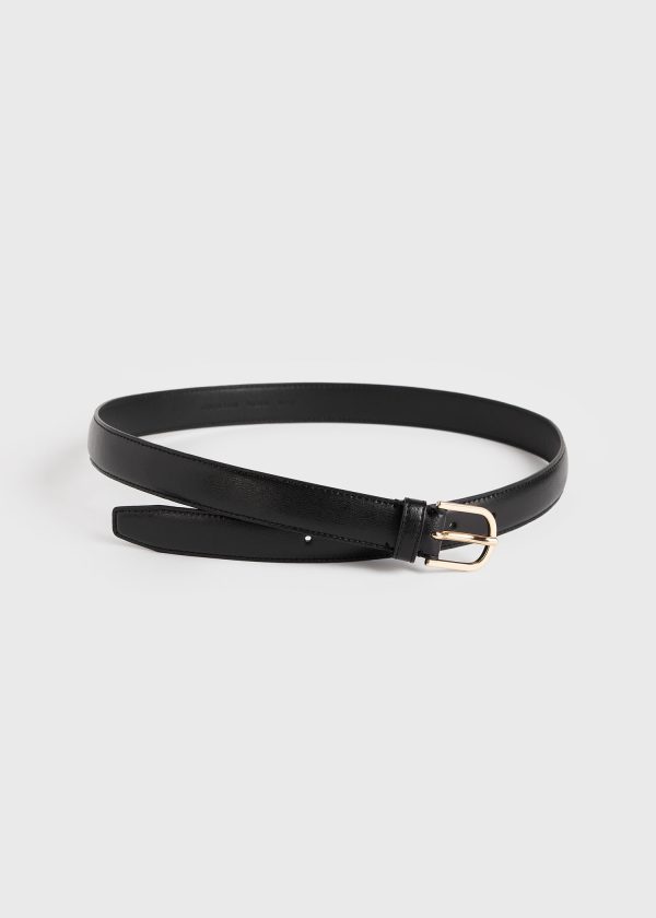 Slim leather trouser belt black Online Hot Sale