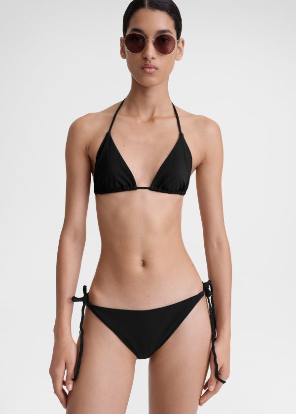 Braid-tie bikini top black Online Sale