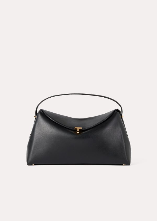 T-Lock leather top handle black Hot on Sale