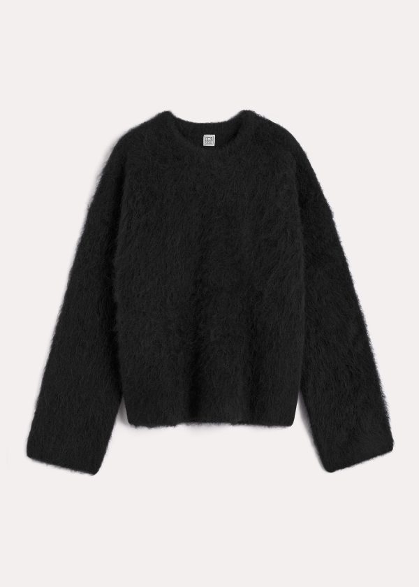 Boxy alpaca knit black Online Hot Sale