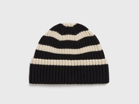 Signature stripe beanie black Online