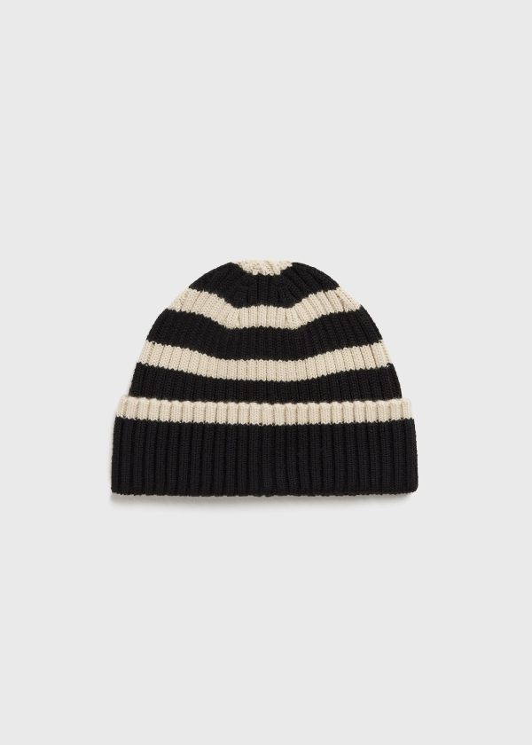 Signature stripe beanie black Online