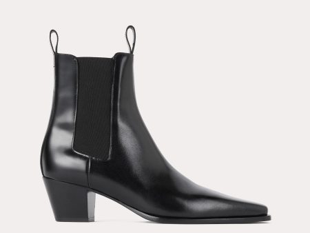 Leather city boots black Online Sale