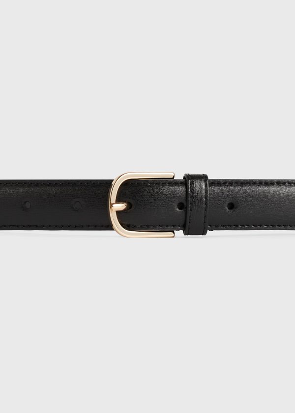 Slim leather trouser belt black Online Hot Sale