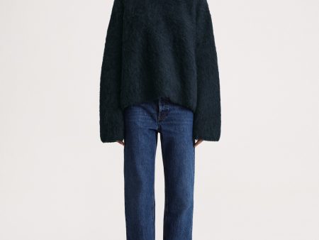 Boxy alpaca knit navy Discount