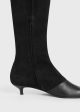 Slim leather-suede knee-high boots black Discount