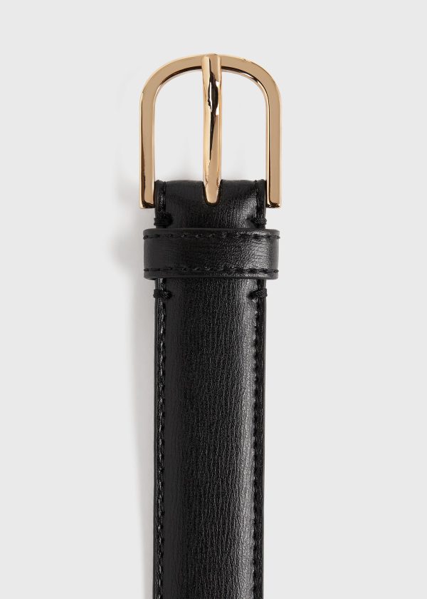 Slim leather trouser belt black Online Hot Sale