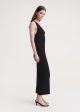 One-shoulder ribbed dress black Online