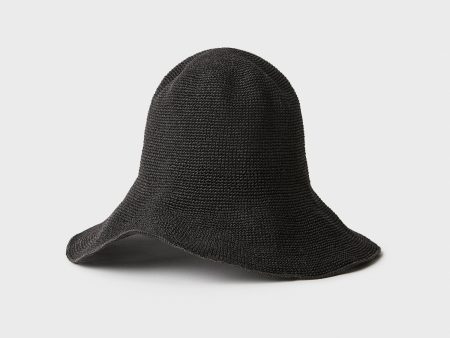 Paper straw hat black For Cheap