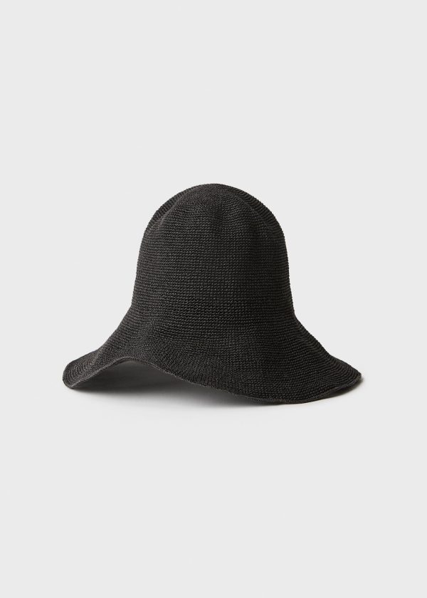 Paper straw hat black For Cheap