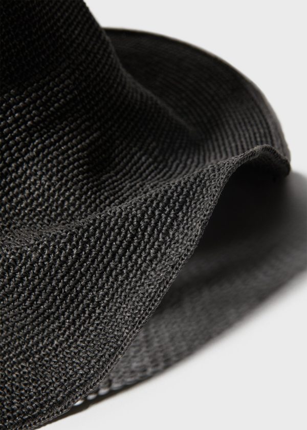 Paper straw hat black For Cheap