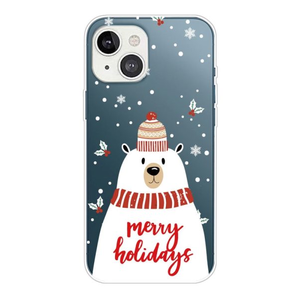 iPhone 13 Mini Fleksibelt Plast Julecover - Merry Christmas - Isbjørn Sale