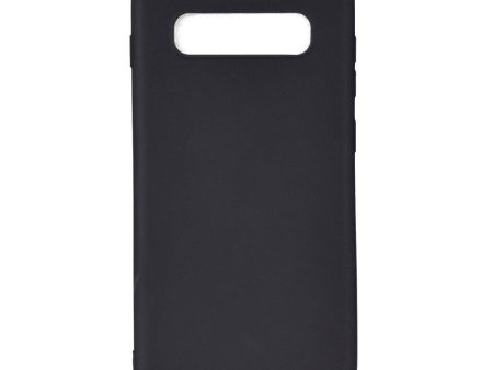 Samsung Galaxy S10+ (Plus) Fleksibelt Plastik Cover Mat Sort For Cheap