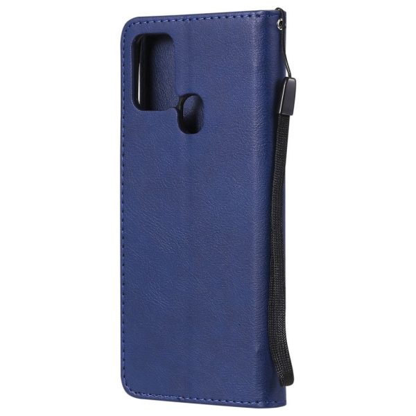 Samsung Galaxy A21s Læder Cover m. Pung og Strop - Blå Online Sale