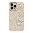 iPhone 13 Pro Fleksibelt Plastik Cover - Bølget Design - Beige Online now