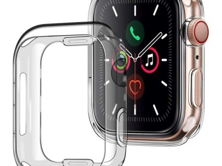 Apple Watch 9 8 7 (45mm) Fleksibel Plastik Cover m. Indbygget Skærmbeskyttelse - Gennemsigtig Fashion