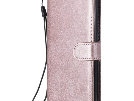 Samsung Galaxy A21s Læder Cover m. Pung og Strop - Rose Gold For Cheap