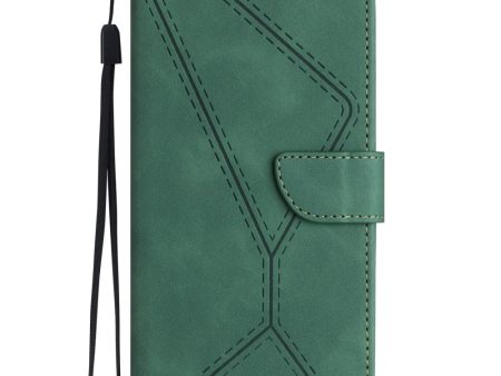 Motorola Edge 40 Neo Mønstret Læder Cover m. Pung & Strop - Grøn Online now