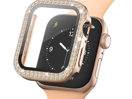 Apple Watch (40mm) Hårdt Plast Case m. Indbygget Skærmbeskyttelse - Rose Gold & Rhinsten Online Sale