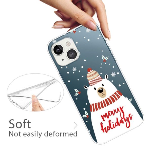 iPhone 13 Mini Fleksibelt Plast Julecover - Merry Christmas - Isbjørn Sale