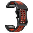 Universal Garmin Dobbelt-hullet Silikone Rem (26mm QuickFit) - Sort   Rød Online Sale