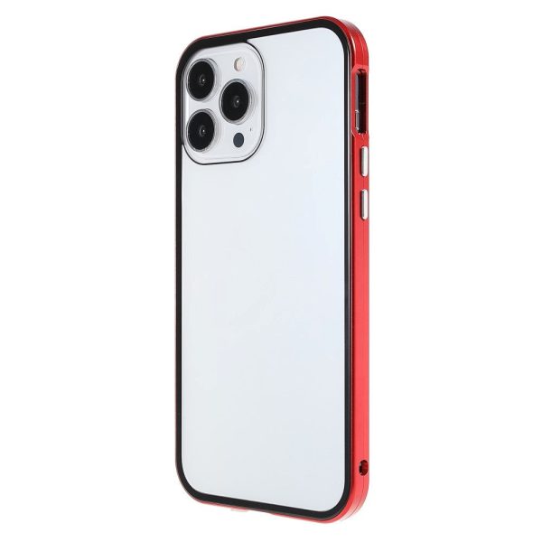 iPhone 13 Pro Magnetisk Cover m. Glas Bagside og Forside - Rød Online