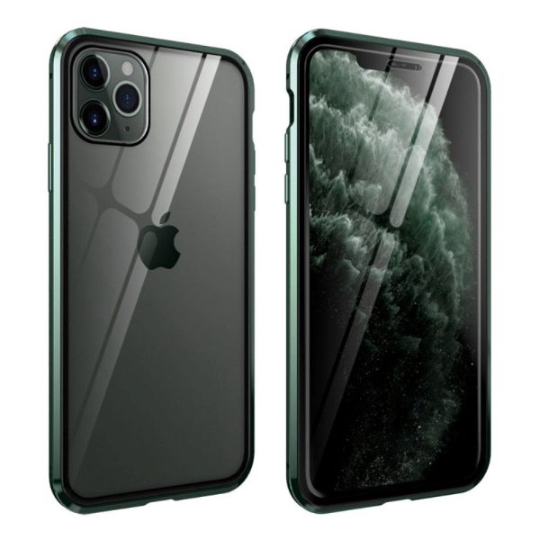 iPhone 11 Pro Cover m. Glas Bagside & Forside - Mørkegrøn For Cheap