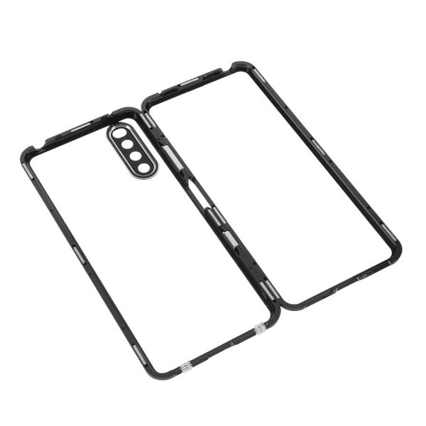 Sony Xperia 10 III Magnetisk Cover m. Glas Bagside og Forside - Sort Cheap