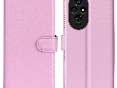 EIDERWOOD Honor 200 5G Cover med Kortholder – Litchi Tekstur Kunstlæder Flip Cover - Pink For Sale