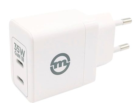 Mobile Origin Super Charger 35W GaN Vægoplader m. 2x USB-C - Hvid Online now