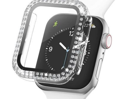 Apple Watch (44mm) Hårdt Plast Case m. Indbygget Skærmbeskyttelse - Gennemsigtig & Rhinsten Hot on Sale