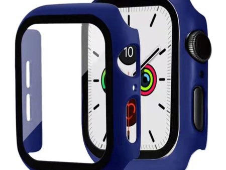 Apple Watch 9 8 7 (45mm) Hård Plast Cover m. Indbygget Skærmbeskyttelse - Mørkeblå Online