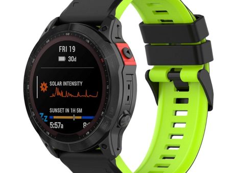 Universal Garmin 26mm Riflet Silikone Rem m. Værktøj - Sort   Grøn Online now