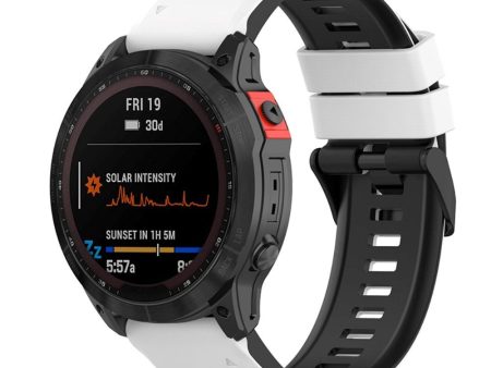 Universal Garmin 26mm Riflet Silikone Rem m. Værktøj - Hvid   Sort For Discount