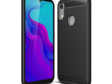 Huawei Y6   Y6s (2019) Brushed Carbon Fibre TPU Plast Cover Sort For Sale