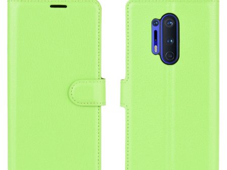 OnePlus 8 Pro Litchi Læder Cover m. Pung - Grøn Cheap