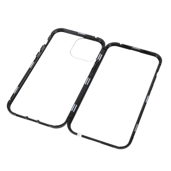 iPhone 13 Pro Magnetisk Cover m. Glas Bagside og Forside - Sort on Sale