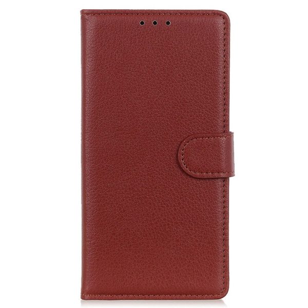 Samsung Galaxy A05s Litchi Læder Cover m. Pung - Brun For Cheap