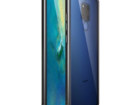 Huawei Mate 20 X Cover m. Metal Bumper & Glasbagside - Sort For Discount