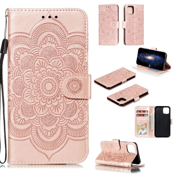 iPhone 11 Pro Læder Cover m. Pung - Mandala Mønster Lyserød For Discount