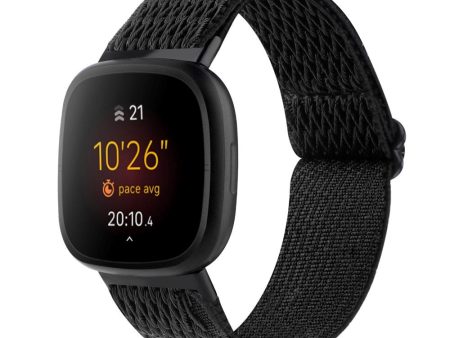 Fitbit Versa 3 Justerbar Nylon Rem - Sort Online now