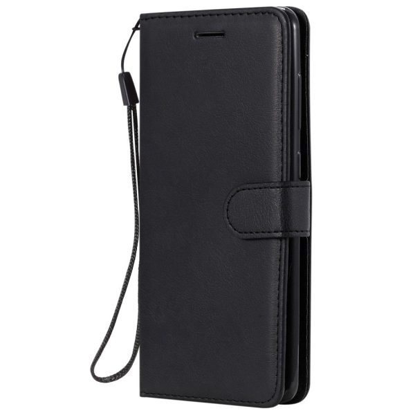 Samsung Galaxy A21s Læder Cover m. Pung og Strop - Sort Fashion