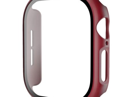 Apple Watch 10 (46mm) Hård Plast Cover m. Indbygget Skærmbeskyttelse - Mørkerød Fashion