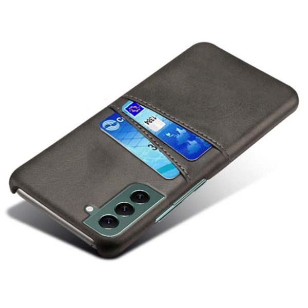 Samsung Galaxy S24 Læder Cover m. Dobbelt Kortholder - Sort Online