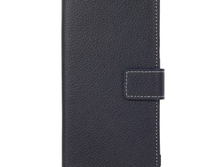 iPhone 15 Pro Max Litchi Læder Cover m. Kortholder - Blå Online Hot Sale