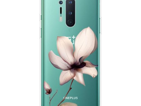 OnePlus 8 Pro Fleksibel Plastik Cover m. Print - Gennemsigtig   Lotus Blomst on Sale