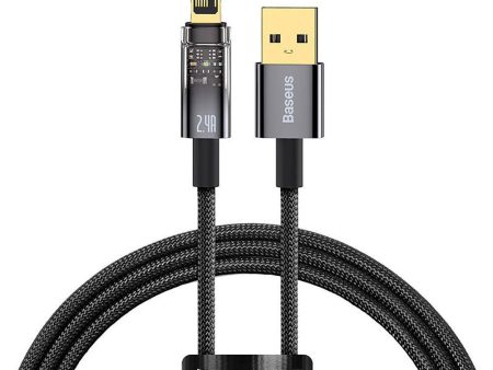 Baseus Explorer Series USB-A til Lightning Kabel 2.4A - 1m - Sort Hot on Sale